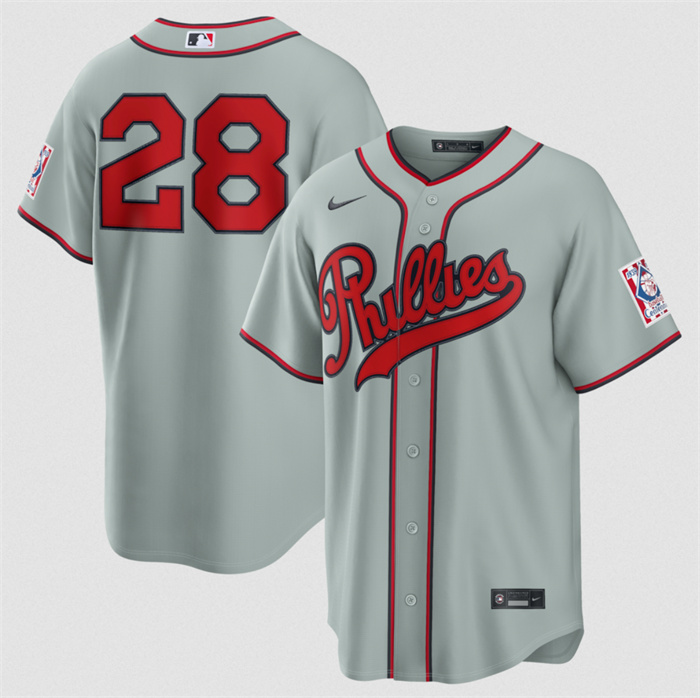 Men's Philadelphia Phillies #28 Alec Bohm Gray 2026 Field of Dreams Stadium Stitched Baseball Jersey