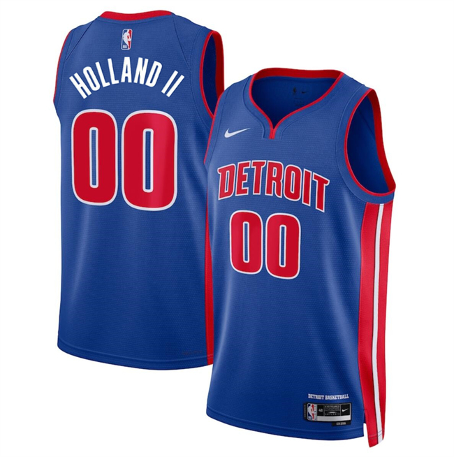 Men's Detroit Pistons #00 Ron Holland II Blue 2024 Icon Edition Stitched Jersey Men's Detroit Pistons #00 Ron Holland II Blue 2024 Icon Edition Stitched Jersey