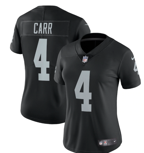 Women's Las Vegas Raiders #4 Derek Carr Black Vapor Untouchable Limited Stitched Jersey(Run Small) Women's Las Vegas Raiders #4 Derek Carr Black Vapor Untouchable Limited Stitched Jersey(Run Small)