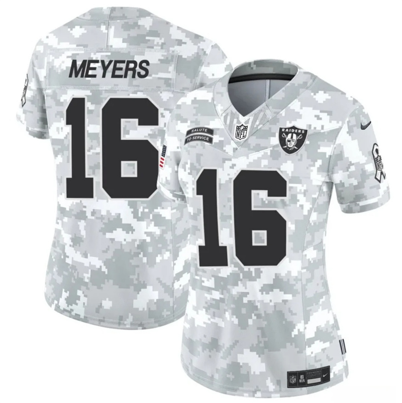 Women's Las Vegas Raiders #16 Jakobi Meyers 2024 F.U.S.E Arctic Camo Salute to Service Limited Stitched Jersey(Run Small) Women's Las Vegas Raiders #16 Jakobi Meyers 2024 F.U.S.E Arctic Camo Salute to Service Limited Stitched Jersey(Run Small)