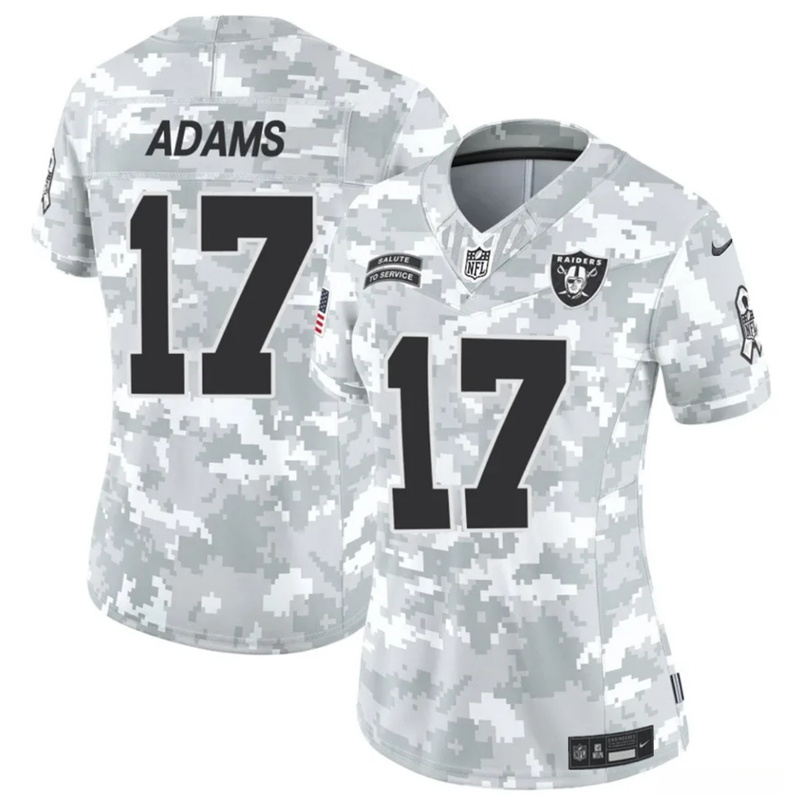 Women's Las Vegas Raiders #17 Davante Adams 2024 F.U.S.E Arctic Camo Salute to Service Limited Stitched Jersey(Run Small) Women's Las Vegas Raiders #17 Davante Adams 2024 F.U.S.E Arctic Camo Salute to Service Limited Stitched Jersey(Run Small)