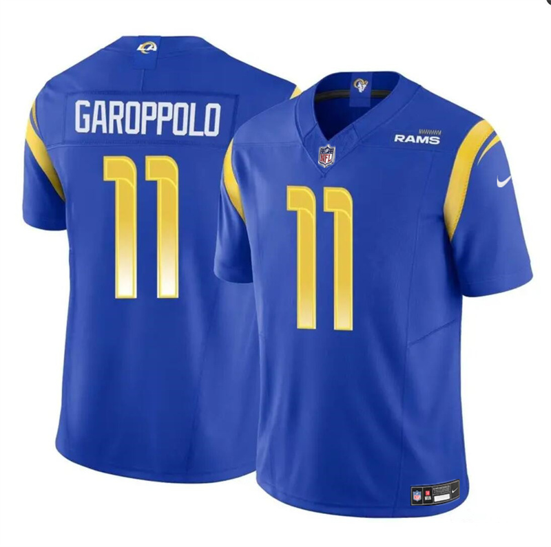 Youth Los Angeles Rams #11 Jimmy Garoppolo Blue 2024 F.U.S.E. Vapor Untouchable Stitched Football Jersey Youth Los Angeles Rams #11 Jimmy Garoppolo Blue 2024 F.U.S.E. Vapor Untouchable Stitched Football Jersey