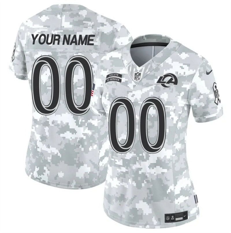 Women's Los Angeles Rams Active Player Custom 2024 F.U.S.E Arctic Camo Salute to Service Limited Stitched Football Jersey(Run Small) Women's Los Angeles Rams Active Player Custom 2024 F.U.S.E Arctic Camo Salute to Service Limited Stitched Football Jersey(Run Small)
