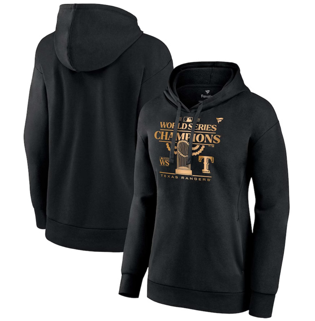 Women's Texas Rangers Black 2023 World Series Champions Parade Pullover Hoodie(Run Small) Women's Texas Rangers Black 2023 World Series Champions Parade Pullover Hoodie(Run Small)