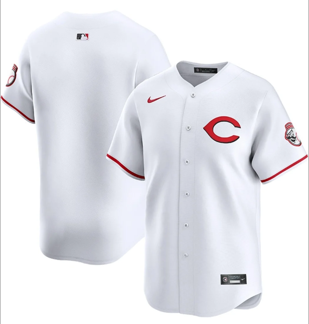 Men's Cincinnati Reds Blank White 2025 Home Limited Stitched Baseball Jersey