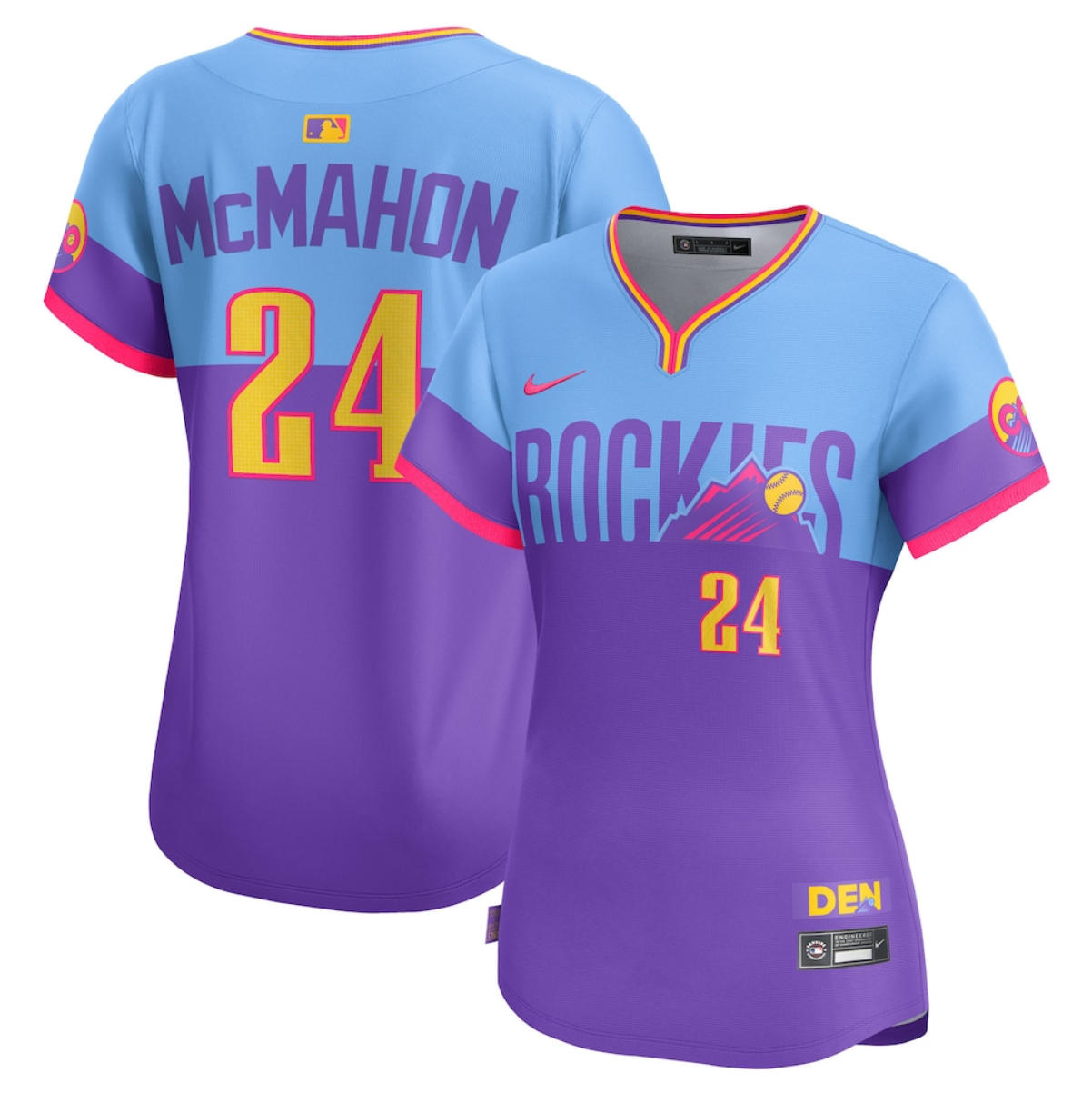 Women's Colorado Rockies ACTIVE PLAYER Custom Purple/Light Blue 2025 City Connect Limited Stitched Baseball Jersey(Run Small)