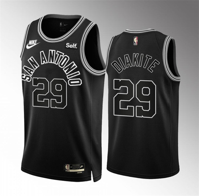 Men's San Antonio Spurs #29 Mamadi Diakite Black Icon Edition Stitched Basketball Jersey Men's San Antonio Spurs #29 Mamadi Diakite Black Icon Edition Stitched Basketball Jersey