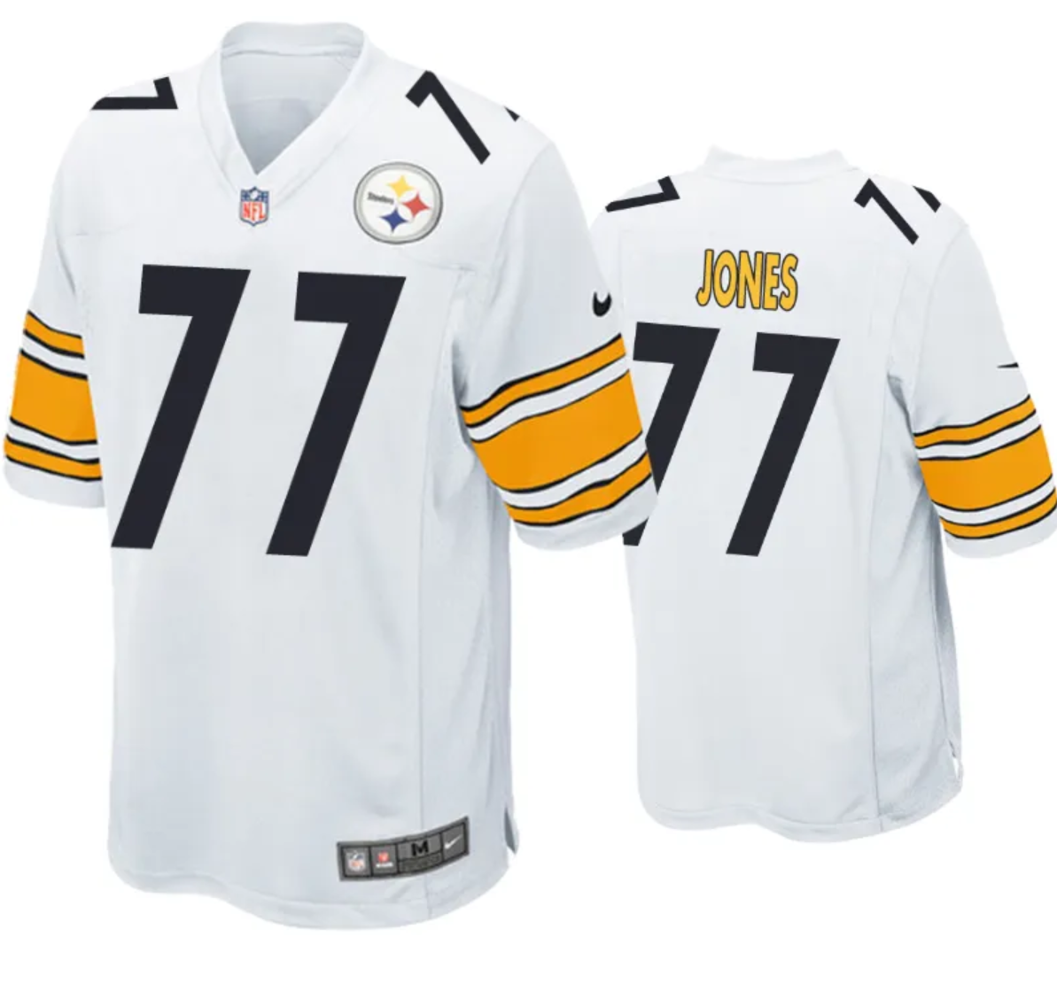 Youth Pittsburgh Steelers #77 Broderick Jones White Stitched Game Jersey Youth Pittsburgh Steelers #77 Broderick Jones White Stitched Game Jersey