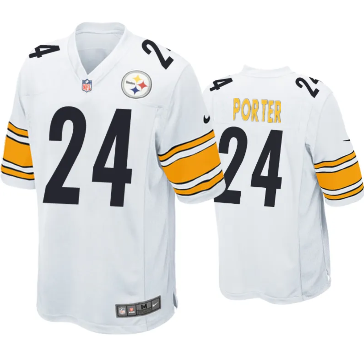 Youth Pittsburgh Steelers #24 Joey Porter Jr. White Stitched Game Jersey