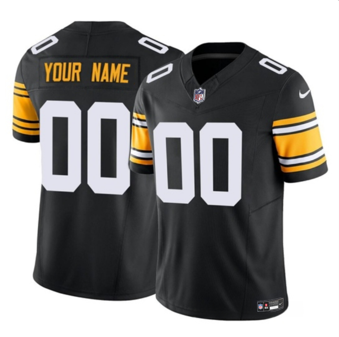 YouthPittsburgh Steelers Active Player Custom Black 2023 F.U.S.E Alternate Vapor Untouchable Limited Football Jersey YouthPittsburgh Steelers Active Player Custom Black 2023 F.U.S.E Alternate Vapor Untouchable Limited Football Jersey