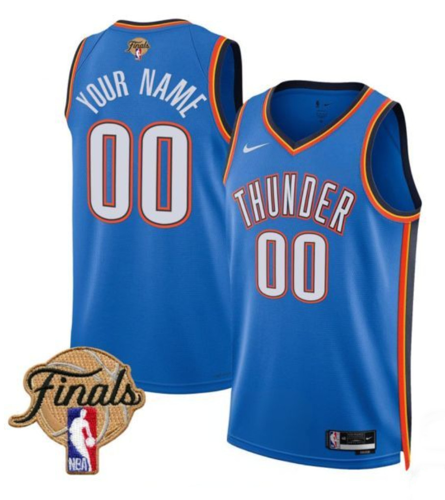 Men's Oklahoma City Thunder Active Player Custom Blue 2025 Icon Edition Stitched Basketball Jersey Men's Oklahoma City Thunder Active Player Custom Blue 2025 Icon Edition Stitched Basketball Jersey