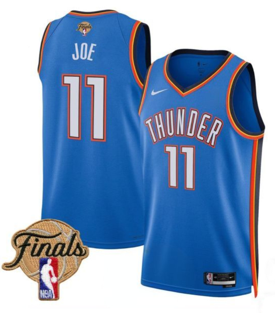 Men's Oklahoma City Thunder #11 Isaiah Joe Blue 2025 Icon Edition Stitched Basketball Jersey Men's Oklahoma City Thunder #11 Isaiah Joe Blue 2025 Icon Edition Stitched Basketball Jersey
