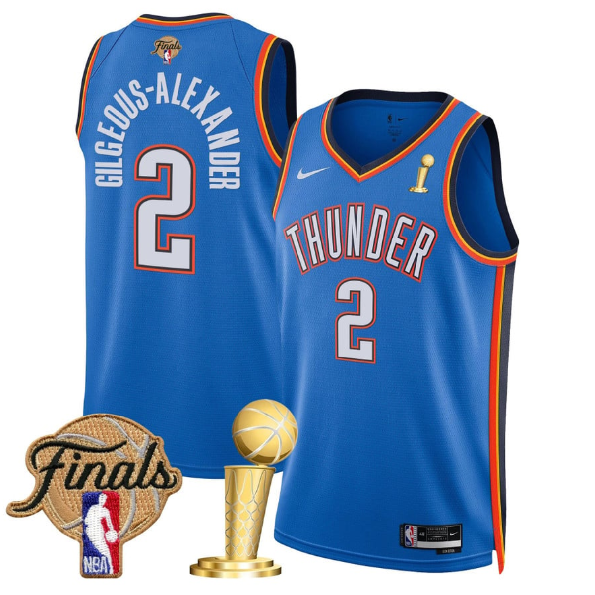 Men's Oklahoma City Thunder #2 Shai Gilgeous-Alexander Blue 2025 Finals Champions Icon Edition Stitched Basketball Jersey Men's Oklahoma City Thunder #2 Shai Gilgeous-Alexander Blue 2025 Finals Champions Icon Edition Stitched Basketball Jersey