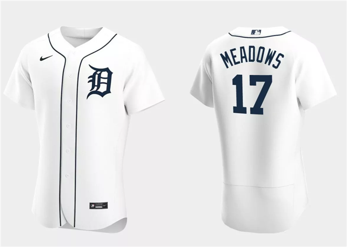 Men's Detroit Tigers #17 Austin Meadows White Flex Base Stitched Jersey Men's Detroit Tigers #17 Austin Meadows White Flex Base Stitched Jersey