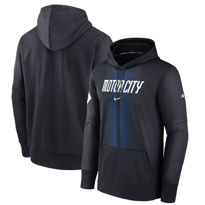 Men's Detroit Tigers Black 2024 City Connect Collection Practice Performance Pullover Hoodie Men's Detroit Tigers Black 2024 City Connect Collection Practice Performance Pullover Hoodie