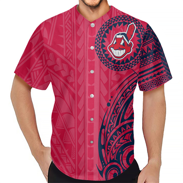 Men's Cleveland Indians Red Baseball Jersey Men's Cleveland Indians Red Baseball Jersey