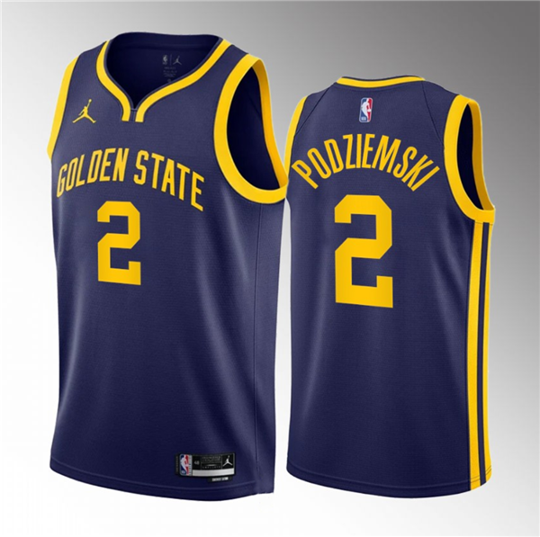 Men's Golden State Warriors #2 Brandin Podziemski Navy 2023 Draft Statement Edition Swingman Stitched Basketball Jersey Men's Golden State Warriors #2 Brandin Podziemski Navy 2023 Draft Statement Edition Swingman Stitched Basketball Jersey