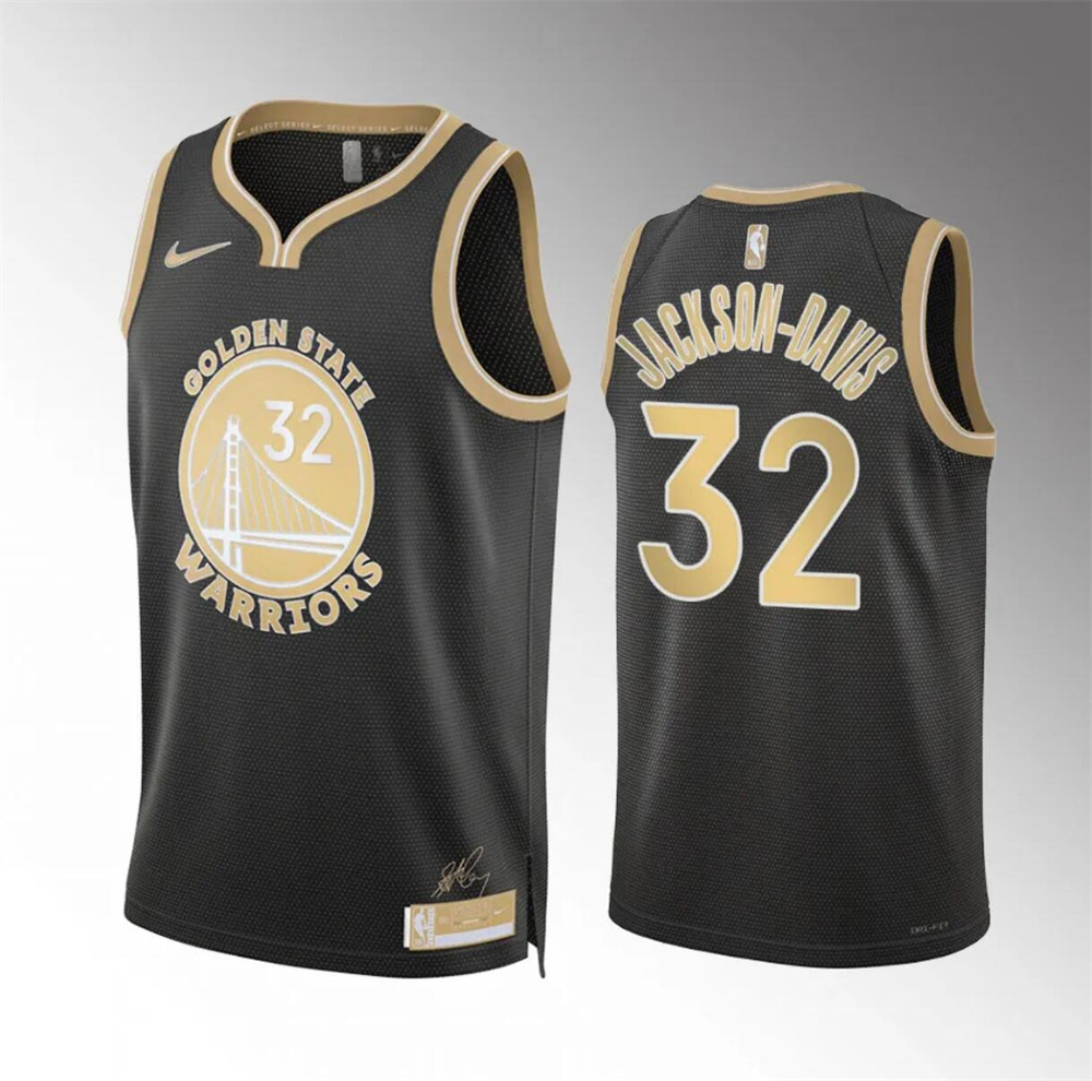 Men's Golden State Warriors #32 Trayce Jackson-Davis Black 2024 Select Series Stitched Basketball Jersey Men's Golden State Warriors #32 Trayce Jackson-Davis Black 2024 Select Series Stitched Basketball Jersey