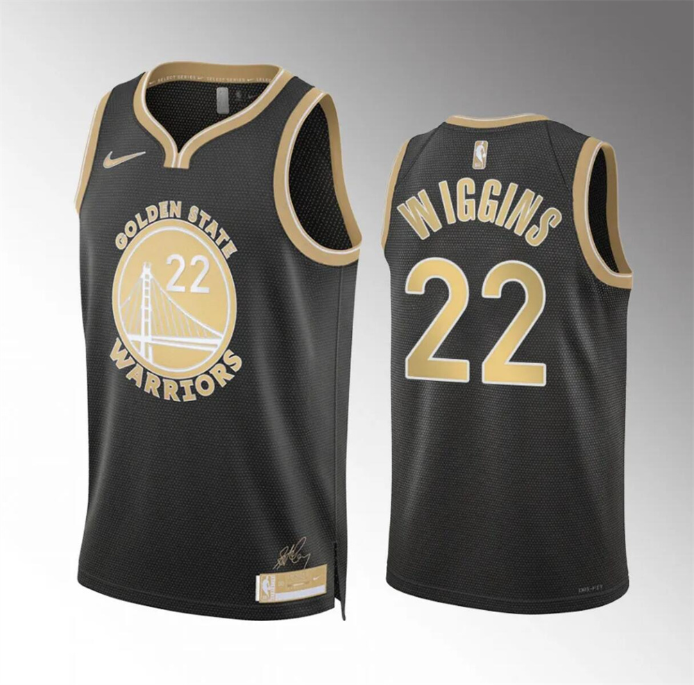 Men's Golden State Warriors #22 Andrew Wiggins Black 2024 Select Series Stitched Basketball Jersey Men's Golden State Warriors #22 Andrew Wiggins Black 2024 Select Series Stitched Basketball Jersey