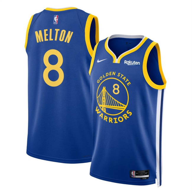 Men's Golden State Warriors #8 De’Anthony Melton Blue Icon Edition Stitched Basketball Jersey Men's Golden State Warriors #8 De’Anthony Melton Blue Icon Edition Stitched Basketball Jersey