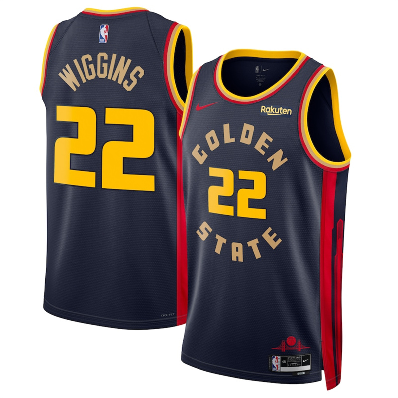 Men's Golden State Warriors #22 Andrew Wiggins Navy 2024/25 City Edition Stitched Basketball Jersey Men's Golden State Warriors #22 Andrew Wiggins Navy 2024/25 City Edition Stitched Basketball Jersey