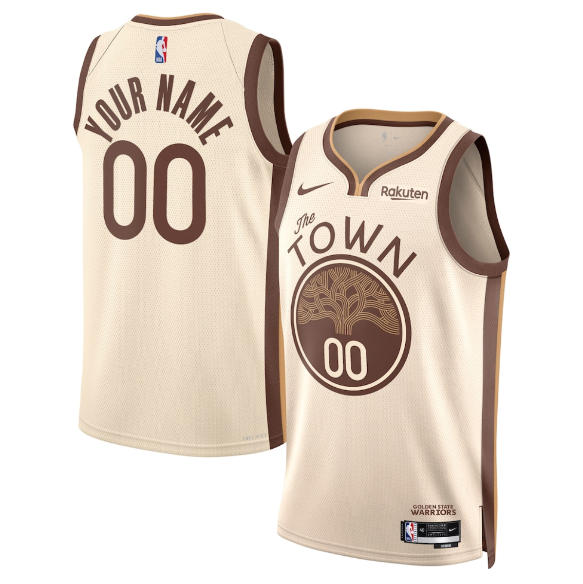 Men's Golden State Warriors Active Player Custom Tan 2025/26 City Edition Stitched Basketball Jersey