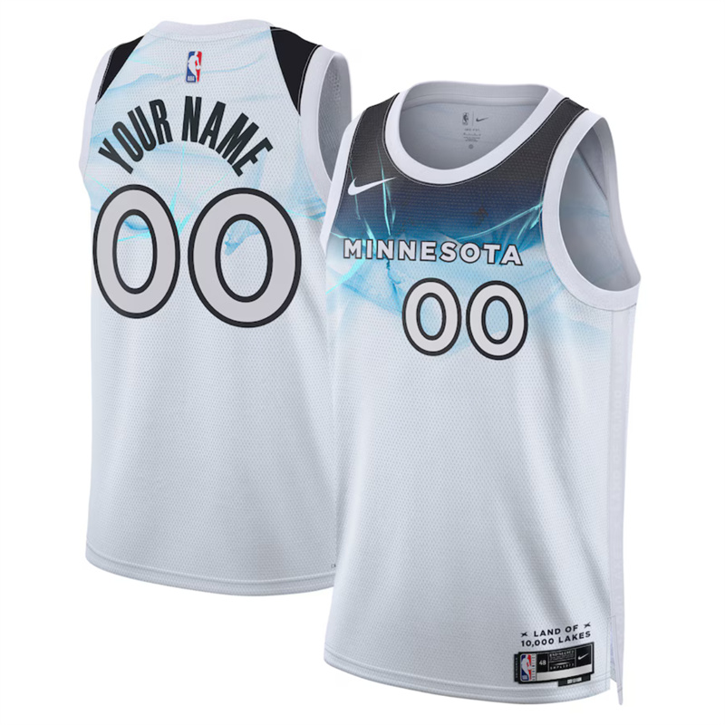 Men's Minnesota Timberwolves Active Player Custom White 2024/25 City Edition Stitched Jersey Men's Minnesota Timberwolves Active Player Custom White 2024/25 City Edition Stitched Jersey