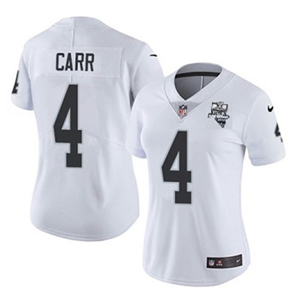 Women's Las Vegas Raiders #4 Derek Carr White 2020 Inaugural Season Vapor Untouchable Limited Stitched Jersey(Run Small)
