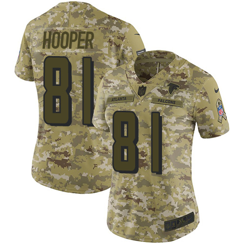 Nike Falcons #81 Austin Hooper Camo Women's Stitched NFL Limited 2018 Salute to Service Jersey Nike Falcons #81 Austin Hooper Camo Women's Stitched NFL Limited 2018 Salute to Service Jersey