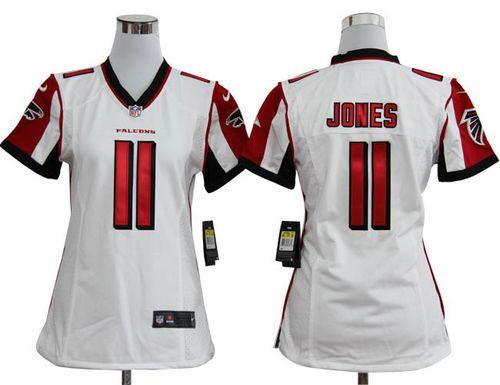 Nike Falcons #11 Julio Jones White Women's Stitched NFL Elite Jersey Nike Falcons #11 Julio Jones White Women's Stitched NFL Elite Jersey