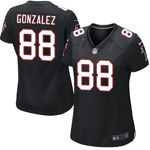 Nike Falcons #88 Tony Gonzalez Black Alternate Women's Stitched NFL Elite Jersey Nike Falcons #88 Tony Gonzalez Black Alternate Women's Stitched NFL Elite Jersey