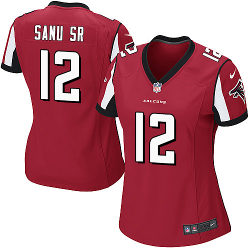 Nike Falcons #12 Mohamed Sanu Sr Red Team Color Women's Stitched NFL Elite Jersey Nike Falcons #12 Mohamed Sanu Sr Red Team Color Women's Stitched NFL Elite Jersey