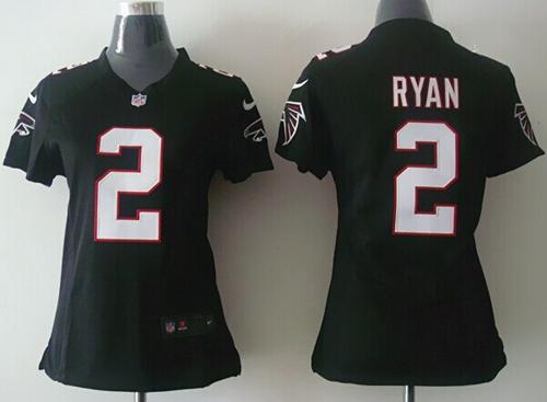 Nike Falcons #2 Matt Ryan Black Alternate Women's Stitched NFL Elite Jersey Nike Falcons #2 Matt Ryan Black Alternate Women's Stitched NFL Elite Jersey
