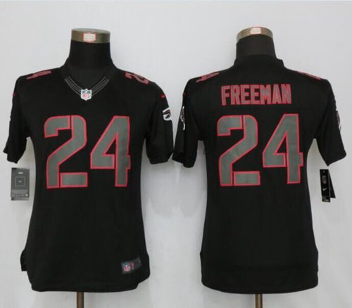 Nike Falcons #24 Devonta Freeman Black Impact Women's Stitched NFL Limited Jersey Nike Falcons #24 Devonta Freeman Black Impact Women's Stitched NFL Limited Jersey