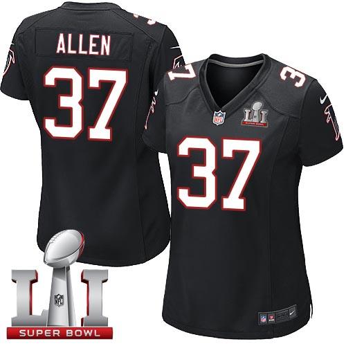 Nike Falcons #37 Ricardo Allen Black Alternate Super Bowl LI 51 Women's Stitched NFL Elite Jersey Nike Falcons #37 Ricardo Allen Black Alternate Super Bowl LI 51 Women's Stitched NFL Elite Jersey
