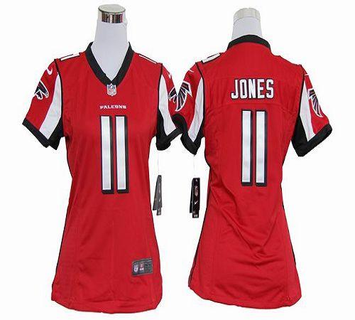Nike Falcons #11 Julio Jones Red Team Color Women's Stitched NFL Elite Jersey Nike Falcons #11 Julio Jones Red Team Color Women's Stitched NFL Elite Jersey
