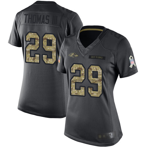 Nike Ravens #29 Earl Thomas III Black Women's Stitched NFL Limited 2016 Salute to Service Jersey Nike Ravens #29 Earl Thomas III Black Women's Stitched NFL Limited 2016 Salute to Service Jersey