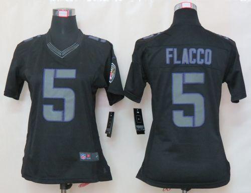 Nike Ravens #5 Joe Flacco Black Impact Women's Stitched NFL Limited Jersey Nike Ravens #5 Joe Flacco Black Impact Women's Stitched NFL Limited Jersey