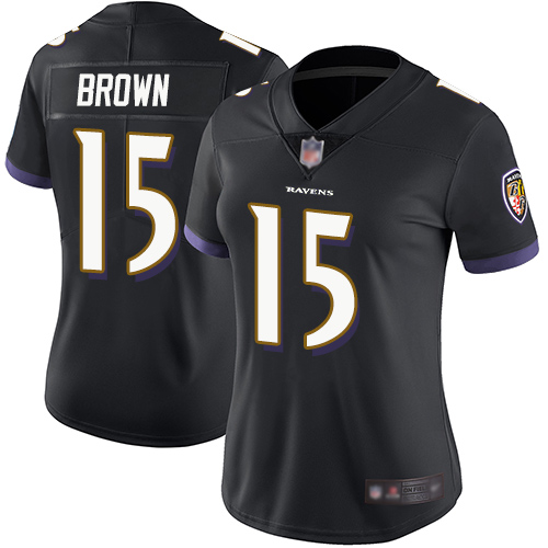 Nike Ravens #15 Marquise Brown Black Alternate Women's Stitched NFL Vapor Untouchable Limited Jersey Nike Ravens #15 Marquise Brown Black Alternate Women's Stitched NFL Vapor Untouchable Limited Jersey