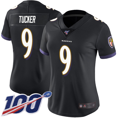 Nike Ravens #9 Justin Tucker Black Alternate Women's Stitched NFL 100th Season Vapor Limited Jersey Nike Ravens #9 Justin Tucker Black Alternate Women's Stitched NFL 100th Season Vapor Limited Jersey