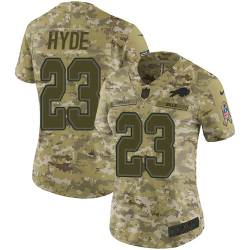 Nike Bills #23 Micah Hyde Camo Women's Stitched NFL Limited 2018 Salute to Service Jersey Nike Bills #23 Micah Hyde Camo Women's Stitched NFL Limited 2018 Salute to Service Jersey