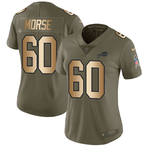 Nike Bills #60 Mitch Morse Olive/Gold Women's Stitched NFL Limited 2017 Salute to Service Jersey Nike Bills #60 Mitch Morse Olive/Gold Women's Stitched NFL Limited 2017 Salute to Service Jersey