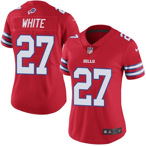 Nike Bills #27 Tre'Davious White Red Women's Stitched NFL Limited Rush Jersey Nike Bills #27 Tre'Davious White Red Women's Stitched NFL Limited Rush Jersey