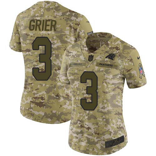 Nike Panthers #3 Will Grier Camo Women's Stitched NFL Limited 2018 Salute To Service Jersey Nike Panthers #3 Will Grier Camo Women's Stitched NFL Limited 2018 Salute To Service Jersey