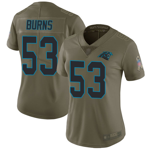 Nike Panthers #53 Brian Burns Olive Women's Stitched NFL Limited 2017 Salute to Service Jersey Nike Panthers #53 Brian Burns Olive Women's Stitched NFL Limited 2017 Salute to Service Jersey