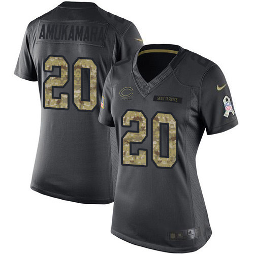 Nike Bears #20 Prince Amukamara Black Women's Stitched NFL Limited 2016 Salute to Service Jersey Nike Bears #20 Prince Amukamara Black Women's Stitched NFL Limited 2016 Salute to Service Jersey