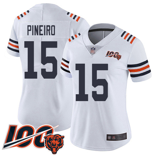 Nike Bears #15 Eddy Pineiro White Alternate Women's Stitched NFL Vapor Untouchable Limited 100th Season Jersey Nike Bears #15 Eddy Pineiro White Alternate Women's Stitched NFL Vapor Untouchable Limited 100th Season Jersey