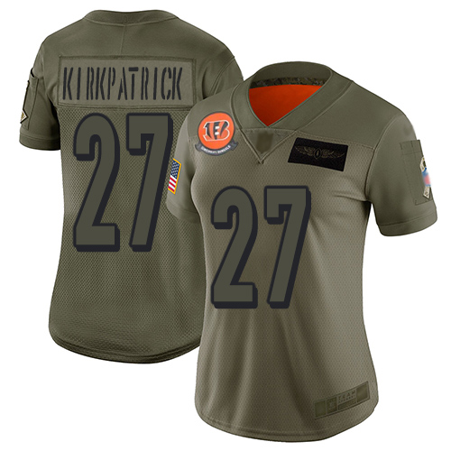 Nike Bengals #27 Dre Kirkpatrick Camo Women's Stitched NFL Limited 2019 Salute to Service Jersey Nike Bengals #27 Dre Kirkpatrick Camo Women's Stitched NFL Limited 2019 Salute to Service Jersey