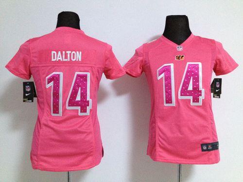 Nike Bengals #14 Andy Dalton Pink Sweetheart Women's Stitched NFL Elite Jersey Nike Bengals #14 Andy Dalton Pink Sweetheart Women's Stitched NFL Elite Jersey