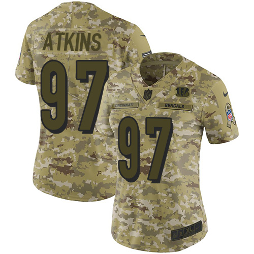 Nike Bengals #97 Geno Atkins Camo Women's Stitched NFL Limited 2018 Salute to Service Jersey Nike Bengals #97 Geno Atkins Camo Women's Stitched NFL Limited 2018 Salute to Service Jersey